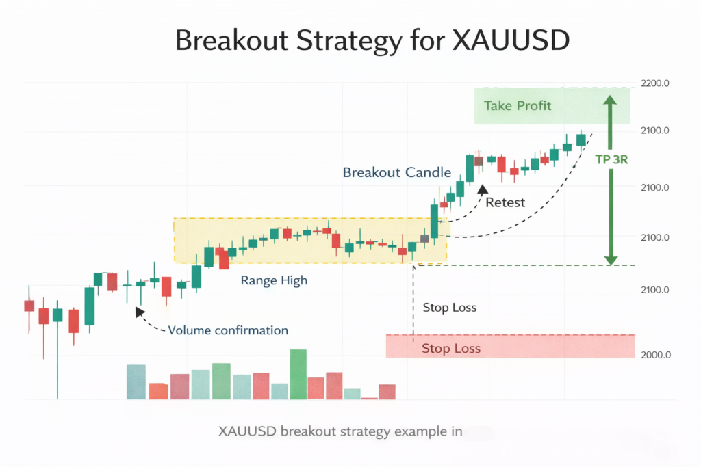 How to Trade XAUUSD breakout strategy example